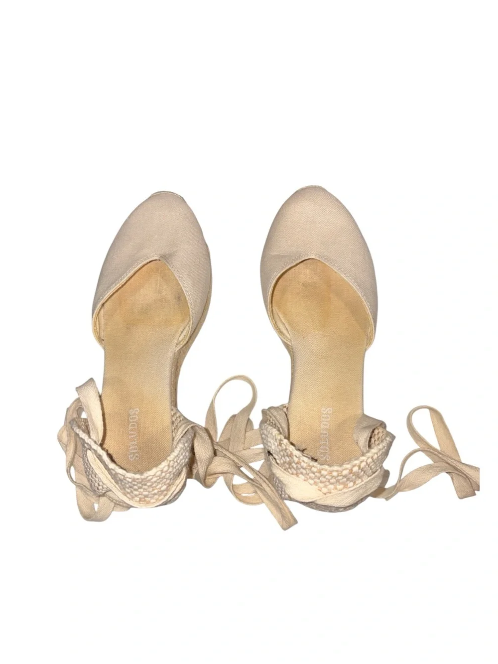 Soludos The Marseille Wedge Espadrille Wrap‎ Sandal In La Concha Ivory Size 6.5